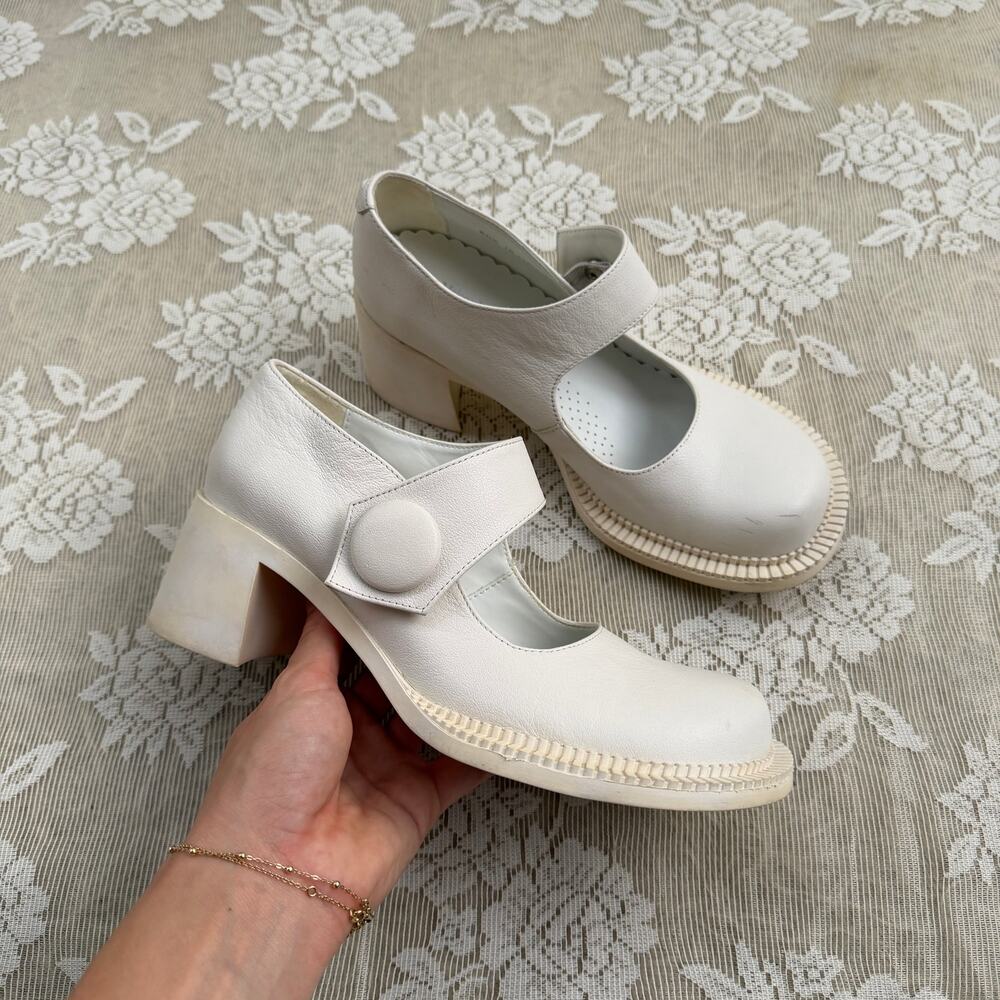 Maison Margiela White Mary Jane Heels EU 37 / US 6.5-7